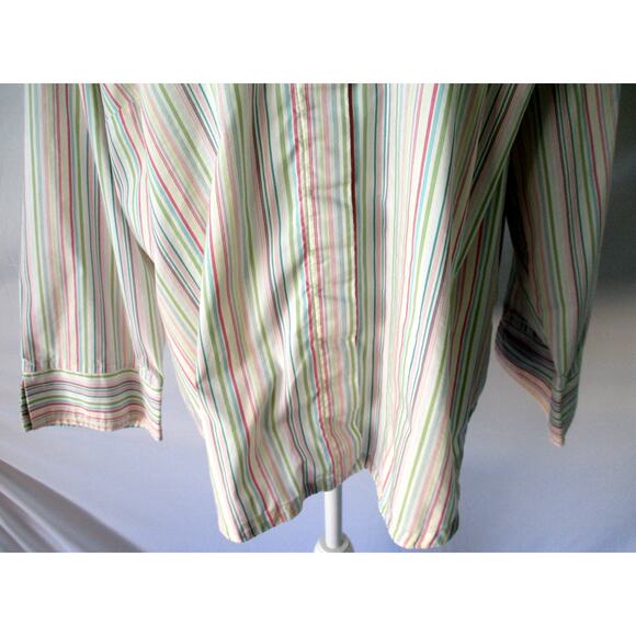 Villager Liz Claiborne Women's Multi Color Striped Long Sleeve Blouse Size 22W - Picture 3 of 10